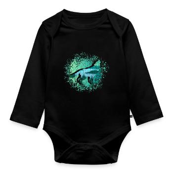 Nature lovers - Organic Longsleeve Baby Bodysuit - black - Front
