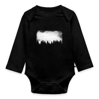 forest | forests | Tannen | lumberjack - Organic Longsleeve Baby Bodysuit - black - Front