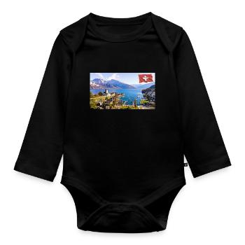 Spiez, Schweiz. - Baby Bio-Langarm-Body - Schwarz - Vorne