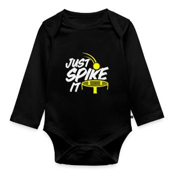 Roundnet Spike Ball Spikeball Fun - Baby Bio-Langarm-Body - Schwarz - Vorne