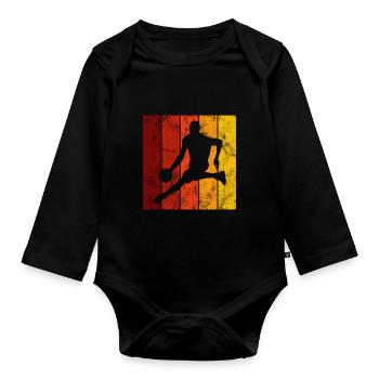 Basketteur basket-ball basket-ball - Body Bébé bio manches longues - noir - Devant