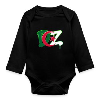 DZ Algerien - Baby Bio-Langarm-Body - Schwarz - Vorne