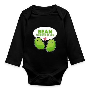 BEAN Think Vegetable Lovers Gift - Organic Longsleeve Baby Bodysuit - black - Front