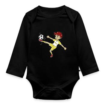 Football football - Body Bébé bio manches longues - noir - Devant
