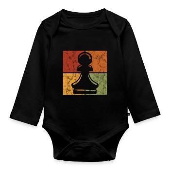 Schachmatt jeu d’échecs rétro jeu d’échecs - Body Bébé bio manches longues - noir - Devant