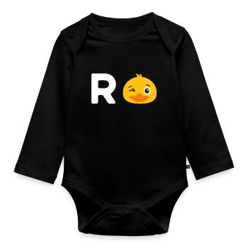 Rente Ente Ruhestand Pension Frührente Geschenk - Baby Bio-Langarm-Body - Schwarz - Vorne