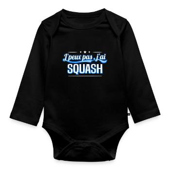 Squash - j'peux pas , j'ai Squash - Body Bébé bio manches longues - noir - Devant
