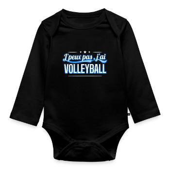 Volleyball - j'peux pas , j'ai Volleyball - Body Bébé bio manches longues - noir - Devant