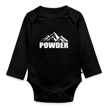 Snowboard Snowboarder - Baby Bio-Langarm-Body - Schwarz - Vorne