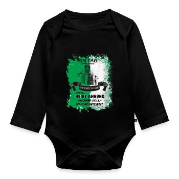 Steiermark Spruch Steirische Harmonika - Baby Bio-Langarm-Body - Schwarz - Vorne