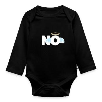 NO Innocent Fun Humor - Organic Longsleeve Baby Bodysuit - black - Front
