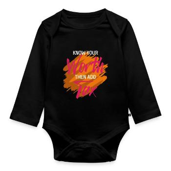 Know your value. Accounting Professor. Poison - Organic Longsleeve Baby Bodysuit - black - Front