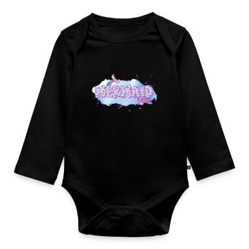 Ocean Sublimation - Organic Longsleeve Baby Bodysuit - black - Front