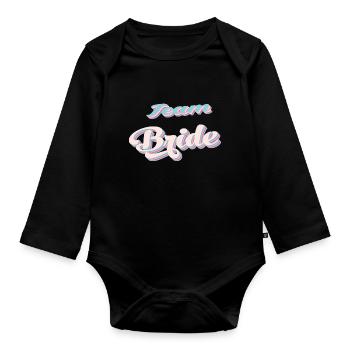 Braut-Team team bride Junggesellinnenparty - Baby Bio-Langarm-Body - Schwarz - Vorne