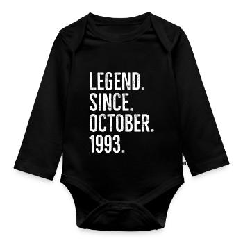 Légende depuis octobre 1993 - Body Bébé bio manches longues - noir - Devant