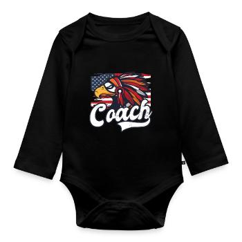 American Flag Coach 4. Juli Native Eagle - Baby Bio-Langarm-Body - Schwarz - Vorne