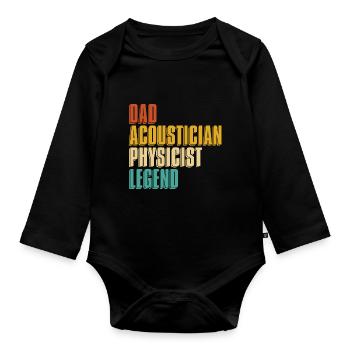 Physik Physiker - Baby Bio-Langarm-Body - Schwarz - Vorne