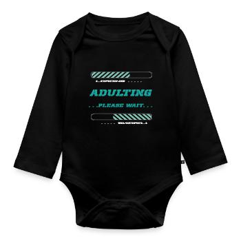18th Birthday Adult Eighteen - Organic Longsleeve Baby Bodysuit - black - Front