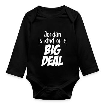 Jordanien ist eine große Sache - Baby Bio-Langarm-Body - Schwarz - Vorne