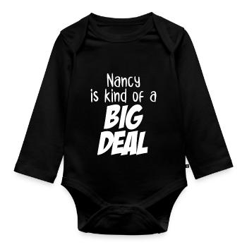 Nancy ist eine große Sache - Baby Bio-Langarm-Body - Schwarz - Vorne