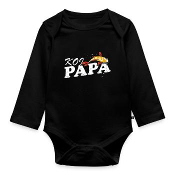KOI Papa Awesome Vintage Koi Lover T-Shirt - Body Bébé bio manches longues - noir - Devant