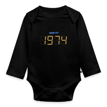Made in 1974 - Body Bébé bio manches longues - noir - Devant
