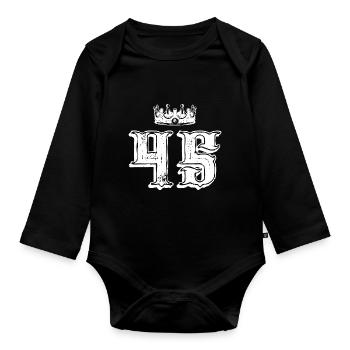 45 Couronne numérique - Body Bébé bio manches longues - noir - Devant