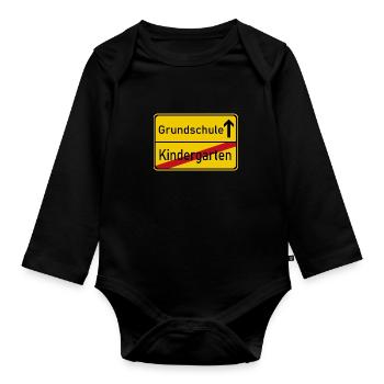 Einschulung Grundschule - Baby Bio-Langarm-Body - Schwarz - Vorne