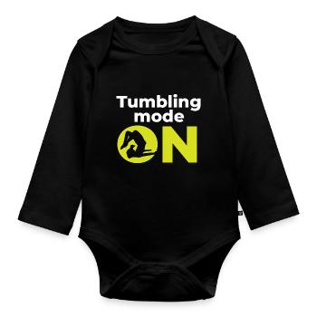 Gymnastik Turnen Barren Trampolin Ringe Turner - Baby Bio-Langarm-Body - Schwarz - Vorne