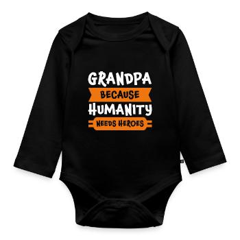 Großvater Großvater Großvater Geschenk - Baby Bio-Langarm-Body - Schwarz - Vorne