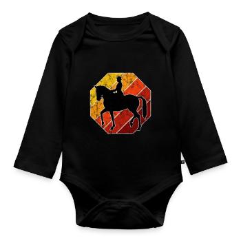 Dressage Équitation Cavaliers de dressage Équitation Équitation - Body Bébé bio manches longues - noir - Devant