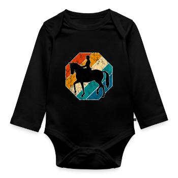 Dressage Équitation Cavaliers de dressage Équitation Équitation - Body Bébé bio manches longues - noir - Devant