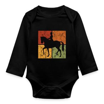 Dressage Équitation Cavaliers de dressage Équitation Équitation - Body Bébé bio manches longues - noir - Devant