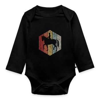Dressage Équitation Cavaliers de dressage Équitation Équitation - Body Bébé bio manches longues - noir - Devant