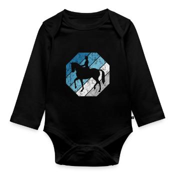 Dressage Équitation Cavaliers de dressage Équitation Équitation - Body Bébé bio manches longues - noir - Devant