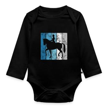 Dressage Équitation Cavaliers de dressage Équitation Équitation - Body Bébé bio manches longues - noir - Devant