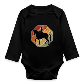 Dressage Équitation Cavaliers de dressage Équitation Équitation - Body Bébé bio manches longues - noir - Devant