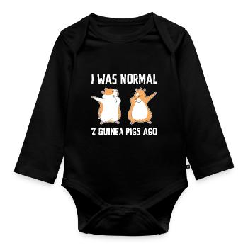 I Was Normal Two Guinea Pigs Ago Guinea Pig Owner - Baby Bio-Langarm-Body - Schwarz - Vorne