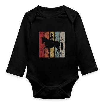 Dressage Dressage Dressage Rider Riding Horse - Organic Longsleeve Baby Bodysuit - black - Front