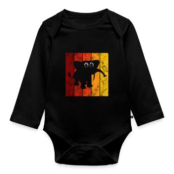 Eléphant éléphant pour enfants - Body Bébé bio manches longues - noir - Devant