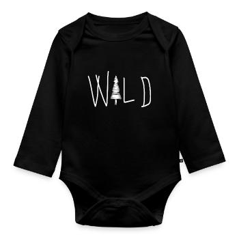 Wild Life - Organic Longsleeve Baby Bodysuit - black - Front