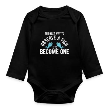 Apnoetaucher Freitaucher Taucher - Baby Bio-Langarm-Body - Schwarz - Vorne