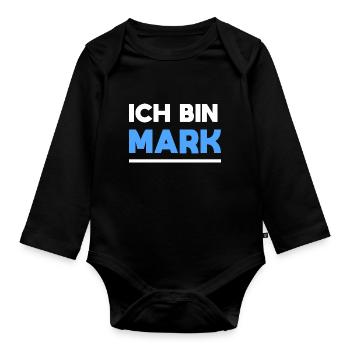 Mark Name Spruch für stolze Marks - Baby Bio-Langarm-Body - Schwarz - Vorne