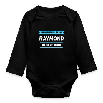 Raymond Name Saying für stolze Raymonds - Baby Bio-Langarm-Body - Schwarz - Vorne