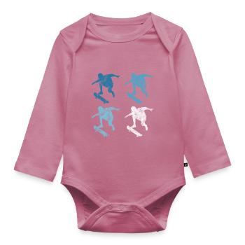 Skateboarder Skateboard Skater Skate Skateing - Body Bébé bio manches longues - mauve - Devant