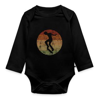 Skateur Skateboard Skateur Skater Skate - Body Bébé bio manches longues - noir - Devant