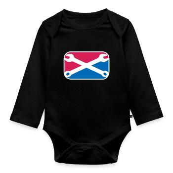 Mechaniker Garage Schrauber lustiges Logo Geschenk - Baby Bio-Langarm-Body - Schwarz - Vorne