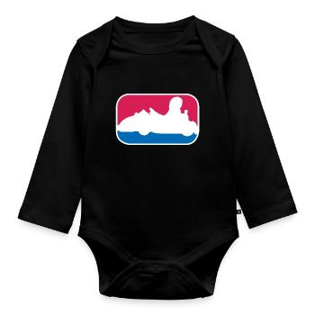 Kart Gokart Racing Formel tuning lustige Geschenk - Baby Bio-Langarm-Body - Schwarz - Vorne