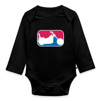 Chopper american Motorrad Highway Biker Geschenk - Baby Bio-Langarm-Body - Schwarz - Vorne