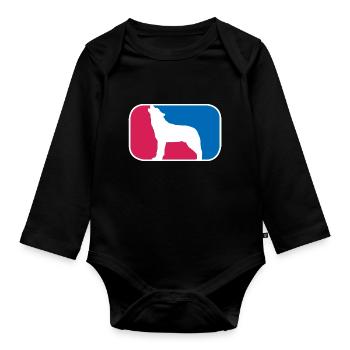 Wolf Hund Wildlife Werwolf lustige Geschenk - Baby Bio-Langarm-Body - Schwarz - Vorne